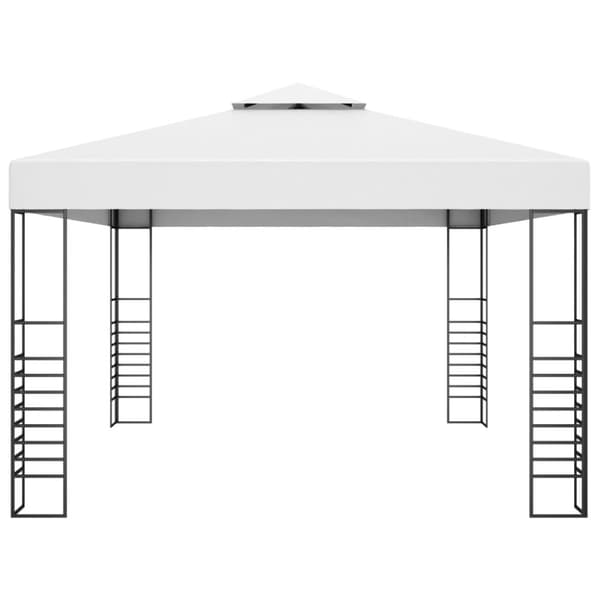 vidaXL pavillon med LED-lyskæder 4x3x2,7 m hvid -  Festtelte & havepavilloner