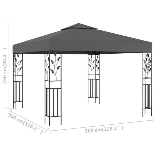 vidaXL pavillon 3x3 m antracitgrå - Festtelte & havepavilloner