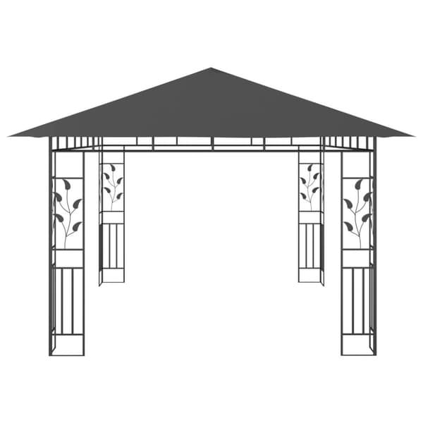 vidaXL pavillon med myggenet 4x3x2,73 m 180 g/m² antracitgrå -  Festtelte & havepavilloner