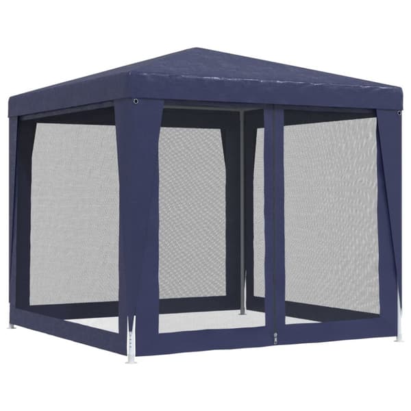 vidaXL Partytält med 4 sidoväggar i nät 2,5x2,5 m HDPE blå -  Partytält & paviljoner