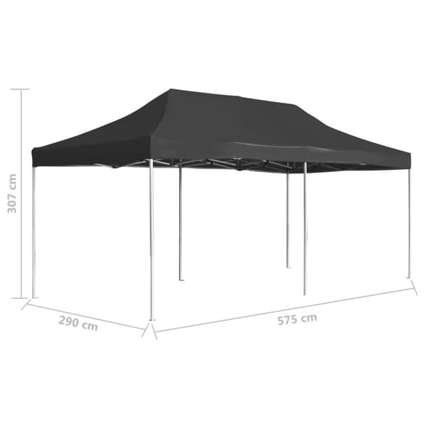 vidaXL foldbart festtelt aluminium 6 x 3 m antracitgrå -  Festtelte & havepavilloner