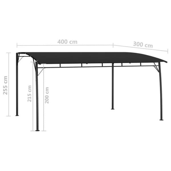 vidaXL fritstående havemarkise 4x3x2,55 m antracitgrå -  Festtelte & havepavilloner