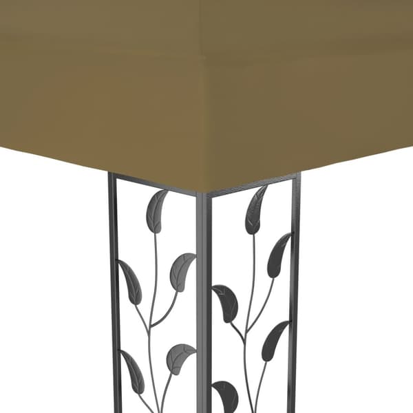 vidaXL pavillon med dobbelttag 3x4 m 180 g/m² gråbrun -  Festtelte & havepavilloner