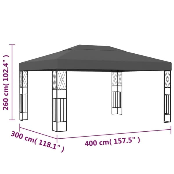 vidaXL Paviljong 3x4 m antracit tyg -  Partytält & paviljoner