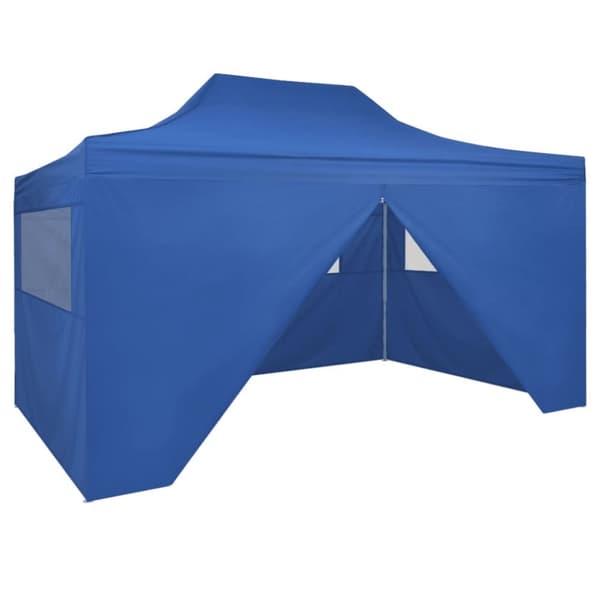vidaXL Pop-Up hopfällbart partytält med 4 sidoväggar 3x4,5 m blå -  Partytält & paviljoner
