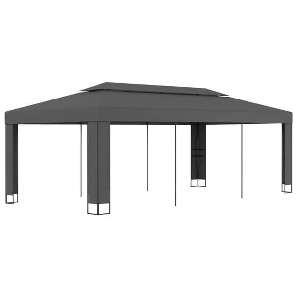 vidaXL pavillon med dobbelttag 3x6 m antracitgrå -  Festtelte & havepavilloner