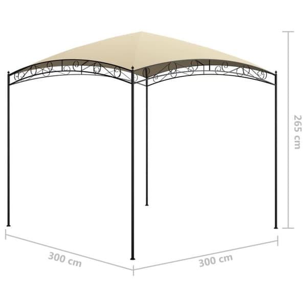 vidaXL Huvimaja 3x3x2,65 m kerma 180 g/m² -  Katokset & huvimajat
