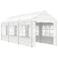 Miniatyrbild 3 av 9: vidaXL Paviljong med tak vit 6,69x2,28x2,69 m polyeten -  Partytält & paviljoner
