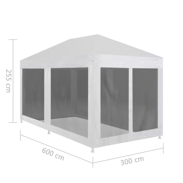vidaXL Partytält med 6 sidoväggar i nät 6x3 m -  Partytält & paviljoner