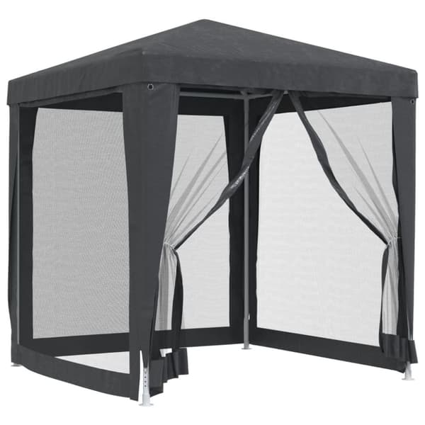 vidaXL Partytält med 4 sidoväggar i nät 2x2 m HDPE antracit -  Partytält & paviljoner