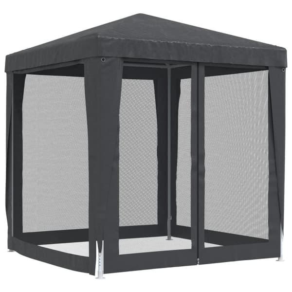 vidaXL Partytält med 4 sidoväggar i nät 2x2 m HDPE antracit -  Partytält & paviljoner