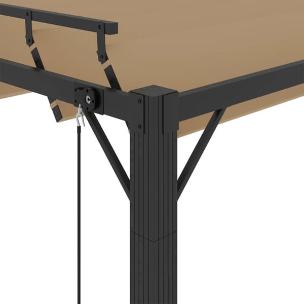 vidaXL pavillon med lameltag 3x4 m aluminium og stof gråbrun -  Festtelte & havepavilloner