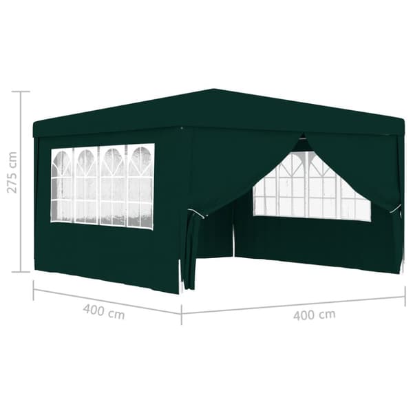 vidaXL festtelt med sidevægge 4x4 m 90 g/m² grøn - Festtelte & havepavilloner