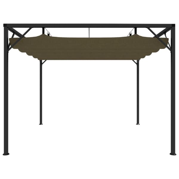vidaXL havepavillon med tilbagetrækkeligt tag 3x3 m 180 g/m² gråbrun -  Festtelte & havepavilloner