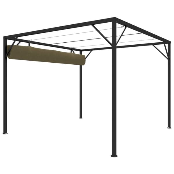 vidaXL havepavillon med tilbagetrækkeligt tag 3x3 m 180 g/m² gråbrun -  Festtelte & havepavilloner