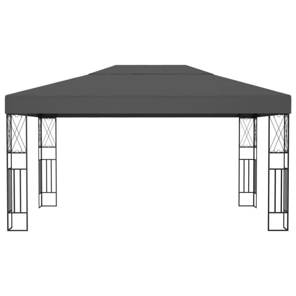 vidaXL Paviljong med ljusslinga LED 3x4 m antracit tyg -  Partytält & paviljoner