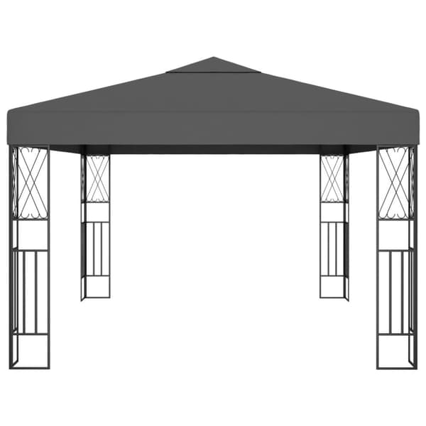 vidaXL Paviljong med ljusslinga LED 3x4 m antracit tyg -  Partytält & paviljoner