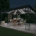 Miniatyrbild 1 av 11: vidaXL Paviljong med ljusslinga LED 3x4 m antracit tyg -  Partytält & paviljoner