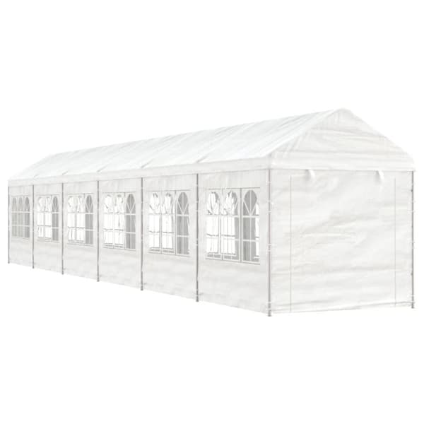 vidaXL pavillon med tag 13,38x2,28x2,69 m polyethylen hvid -  Festtelte & havepavilloner