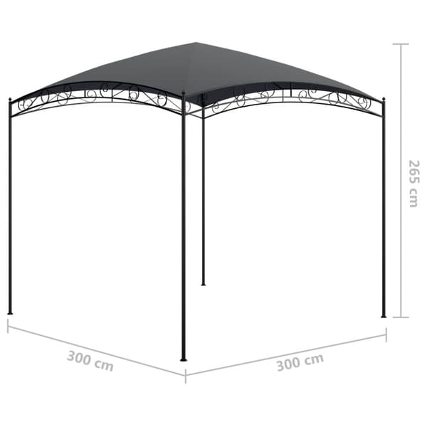 vidaXL Huvimaja 3x3x2,65 m antrasiitti 180 g/m² -  Katokset & huvimajat