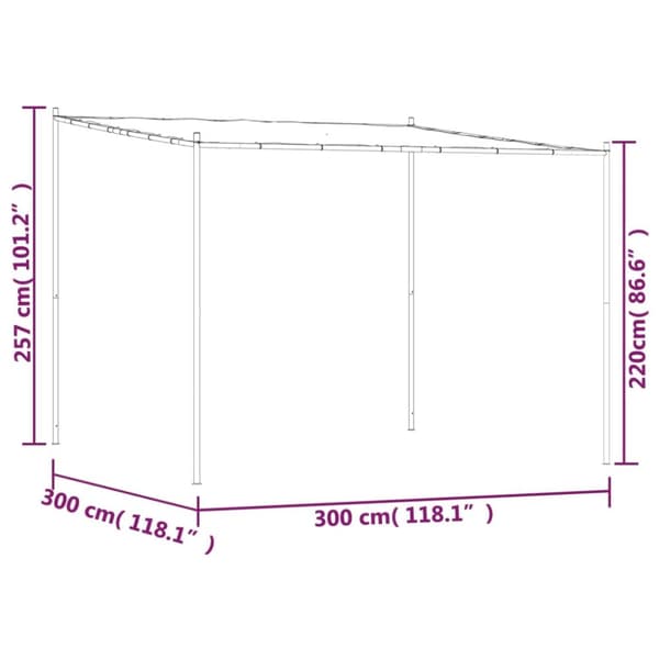 vidaXL Paviljong vit 3x3 m 180 g/m² tyg och stål -  Partytält & paviljoner