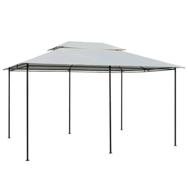 vidaXL Paviljong med draperier 4x3 m vit -  Partytält & paviljoner