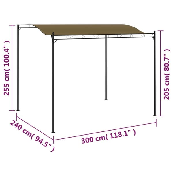 vidaXL Aurinkokatos 3x2,4 m ruskeanharmaa 180 g/m² -  Katokset & huvimajat