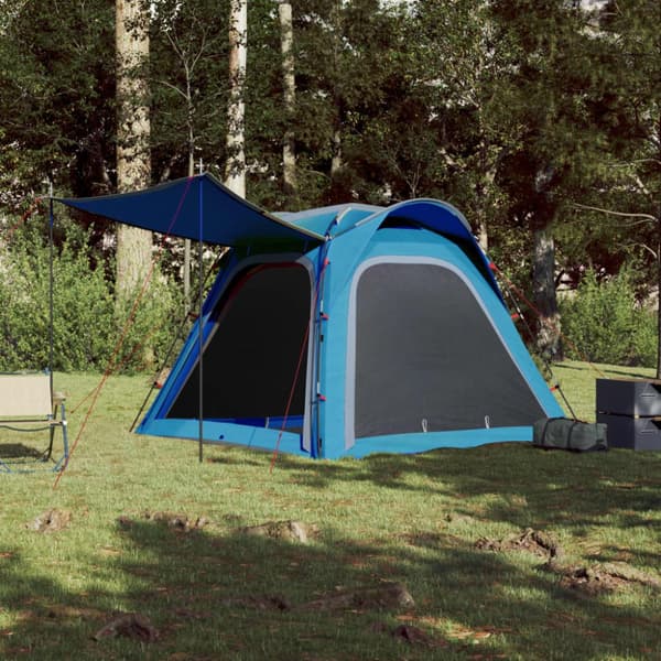 vidaXL Campingtält 4 personer blå snabbrest vattentätt -  Tält