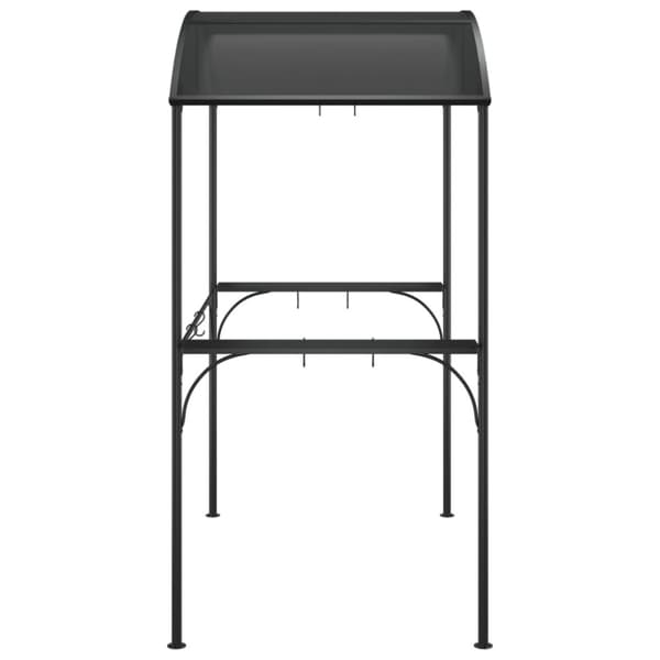 vidaXL grillpavillon med sidehylder 220x115x230 cm stål antracitgrå - Festtelte & havepavilloner