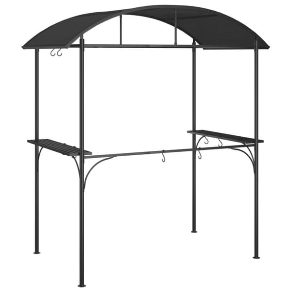 vidaXL grillpavillon med sidehylder 220x115x230 cm stål antracitgrå - Festtelte & havepavilloner