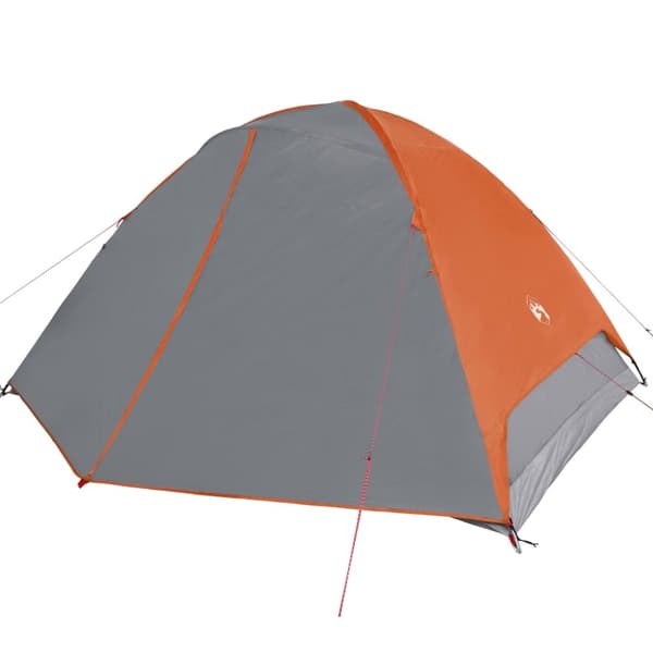 vidaXL 6-personers campingtelt vandtæt kuppel grå og orange -  Telte