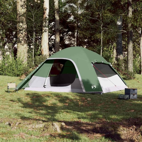 vidaXL Kuppeltelt for camping 6 personer grønn vanntett
