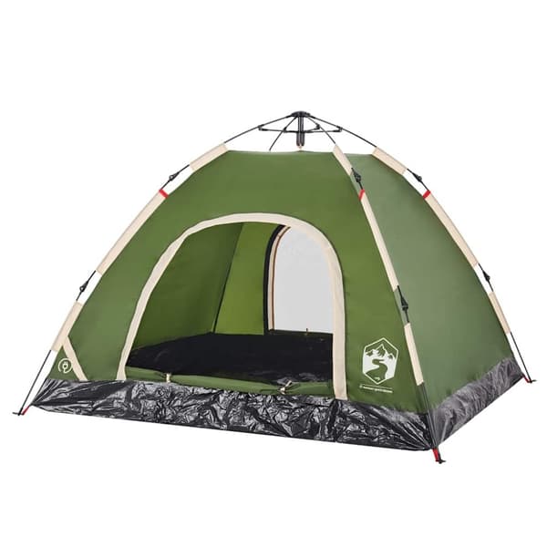 vidaXL Campingtält 3 personer grön snabbrest