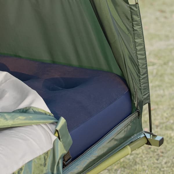 Rootz All-in-One Camping Sæt til 2 - Pop-Up telt - Camp Bed - Camping liggestol - Vandtæt - Nem montering - Holdbar Oxford Nylon - L193 x D145 x H188c