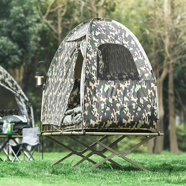 Rootz 4-in-1 Camping Telttasarja - Yhden hengen teltta - Pop-Up-teltta - Telttasänky - Kannettava lepotuoli - Kestävää Oxford Nylon - Helppo kuljettaa