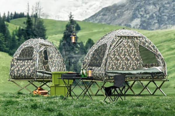 Rootz 4-in-1 Camping Telttasarja - Yhden hengen teltta - Pop-Up-teltta - Telttasänky - Kannettava lepotuoli - Kestävää Oxford Nylon - Helppo kuljettaa