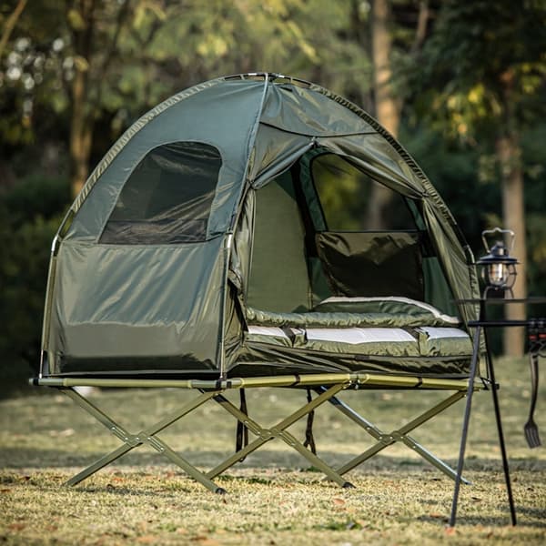 Rootz 4-in-1 Camping Telttasarja - Pop-Up-teltta - Kannettava telttasänky - Ulkona oleva lepotuoli - Kestävä Oxford Nylon - Hyttyssuoja - Helppo koota
