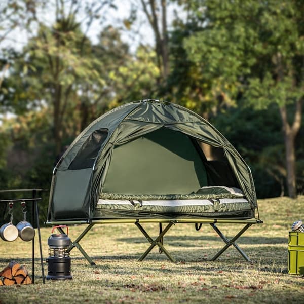 Rootz 4-in-1 Camping Telttasarja - Pop-Up-teltta - Kannettava telttasänky - Ulkona oleva lepotuoli - Kestävä Oxford Nylon - Hyttyssuoja - Helppo koota
