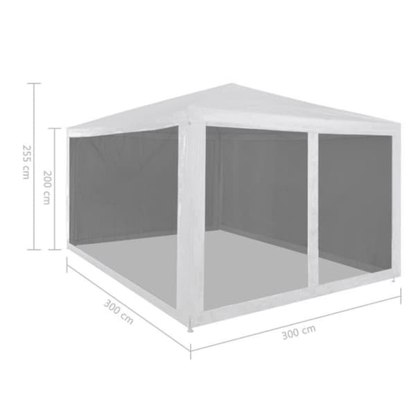 The Living Store festtelt med 4 sidevægge trådnet 3x3 m -  Festtelte & havepavilloner