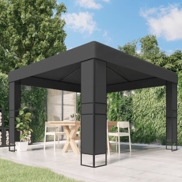 The Living Store Paviljong med dubbeltak 3x3 m antracit -  Partytält & paviljoner