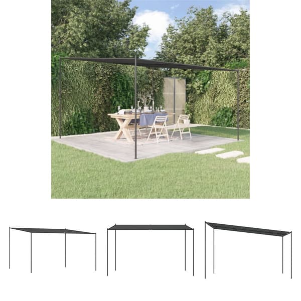 The Living Store pavillon 4x4 m 180 g/m² stof og stål antracitgrå -  Festtelte & havepavilloner