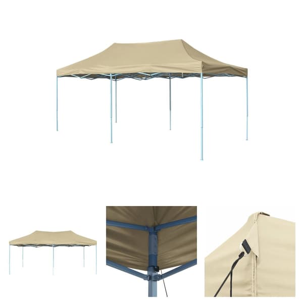 The Living Store foldbart pavillontelt pop-up 3 x 6 m cremehvid -  Festtelte & havepavilloner