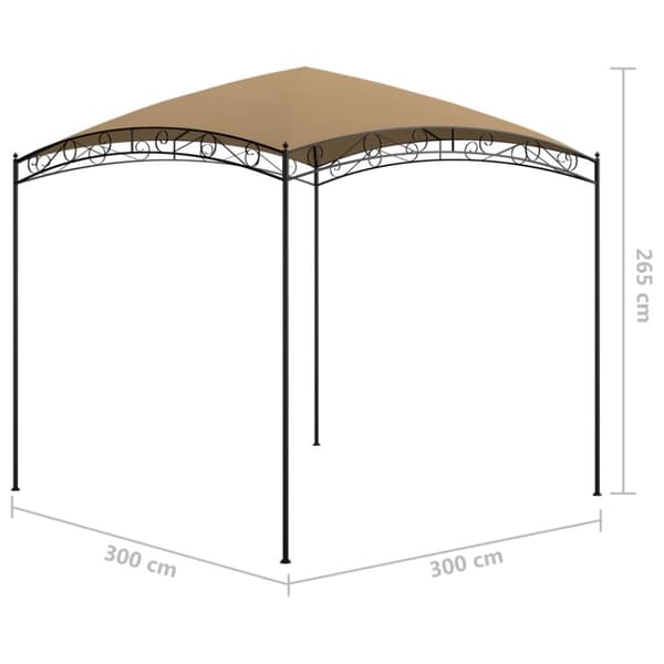 The Living Store pavillon 3x3x2,65 m 180 g/m² gråbrun -  Festtelte & havepavilloner