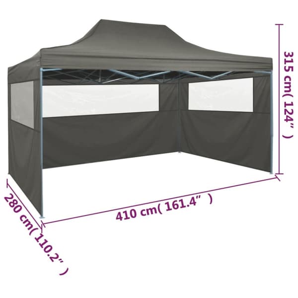 The Living Store Kokoontaittuva juhlateltta 3 sivuseinää 3x4 m teräs antrasiitti -  Katokset & huvimajat
