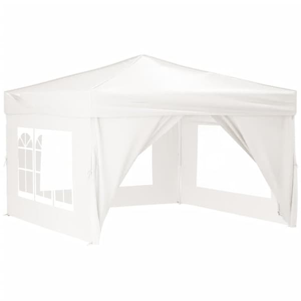The Living Store foldbart festtelt med sidevægge 3x3 m hvid -  Festtelte & havepavilloner