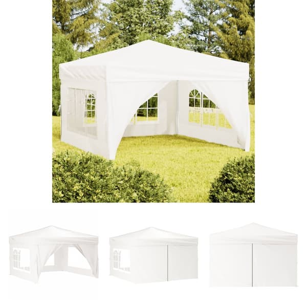 The Living Store foldbart festtelt med sidevægge 3x3 m hvid -  Festtelte & havepavilloner