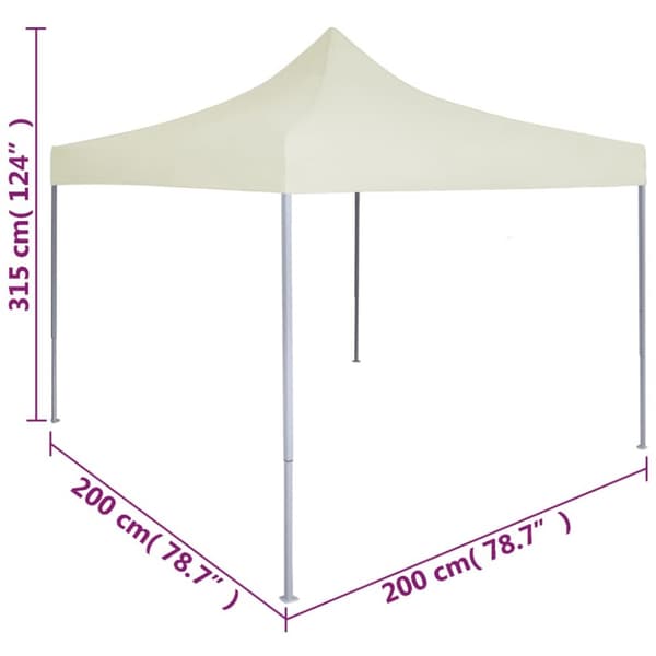 The Living Store foldbart festtelt 2 x 2 stål cremefarvet -  Festtelte & havepavilloner