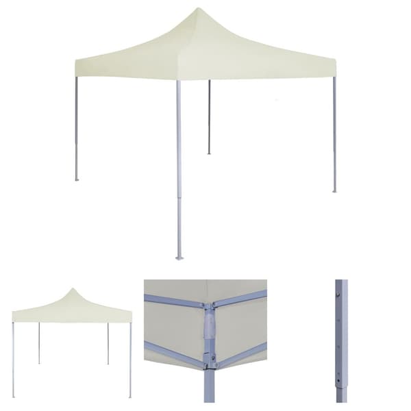 The Living Store foldbart festtelt 2 x 2 stål cremefarvet -  Festtelte & havepavilloner