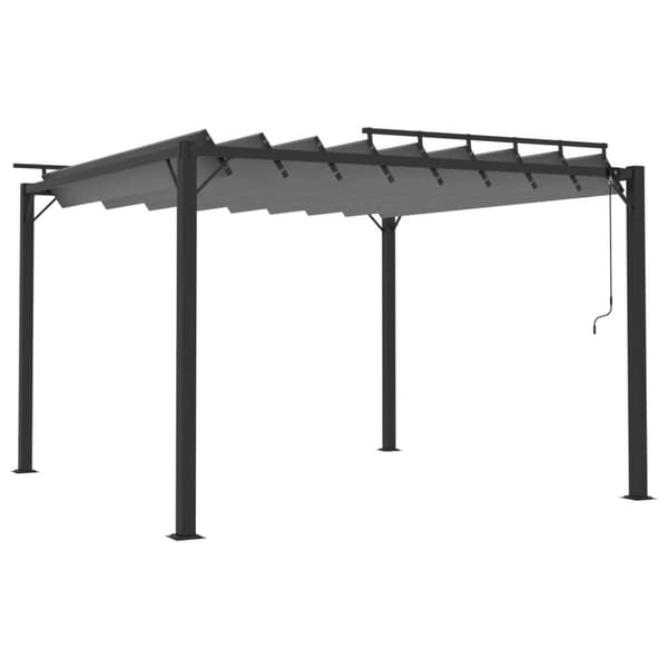 The Living Store Paviljong med lamelltak 3x3 m antracit tyg och aluminium -  Partytält & paviljoner