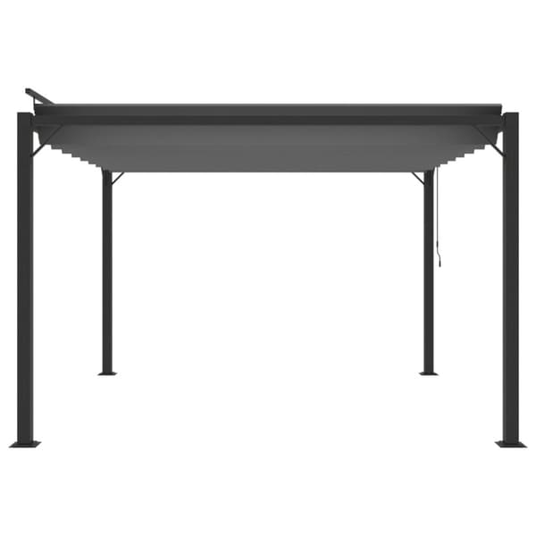 The Living Store Paviljong med lamelltak 3x3 m antracit tyg och aluminium -  Partytält & paviljoner